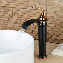 Zeitgenössisch / Art déco/Retro / Modern Mittellage Wasserfall / Breite spary / Vorspülung with Keramisches VentilEinzigen Handgriff