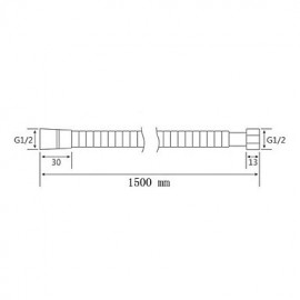 Edelstahl verchromt Duschschlauch Ersatz verlängert Länge 1,5 Meter