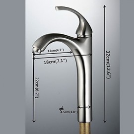 Zeitgenössisch Becken berühren / berührungslos with Keramisches Ventil Einhand Ein Loch for Gebürsteter Nickel, Waschbecken Wasserhahn