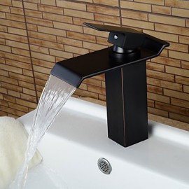 Zeitgenössisch / Art déco/Retro / Modern Mittellage Wasserfall / Breite spary / Vorspülung with Keramisches VentilEinzigen Handgriff