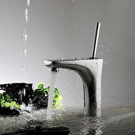 Zeitgenössisch Becken Einhand Ein Loch in Chrom Waschbecken Wasserhahn