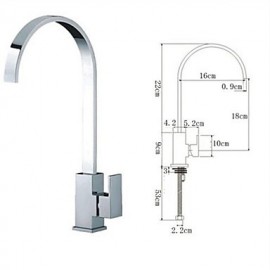 Zeitgenössisch Mittellage Wasserfall with Keramisches Ventil Einhand Ein Loch for Chrom, Waschbecken Wasserhahn