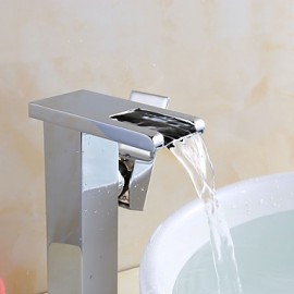 Zeitgenössisch Mittellage LED with Keramisches Ventil Einhand Ein Loch for Chrom, Waschbecken Wasserhahn