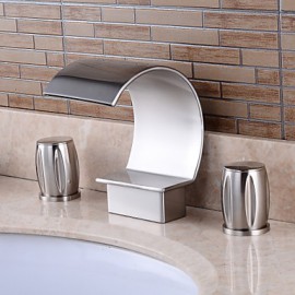 Antik Becken Sensor with Keramisches Ventil Zwei Griffe Drei Löcher for Bronze mit Ölschliff, Waschbecken Wasserhahn