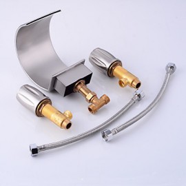 Antik Becken Sensor with Keramisches Ventil Zwei Griffe Drei Löcher for Bronze mit Ölschliff, Waschbecken Wasserhahn