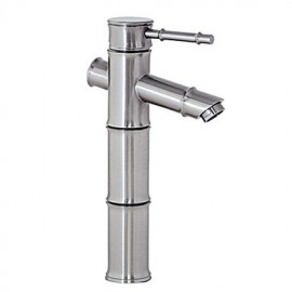 Art déco/Retro Mittellage Einhand Ein Loch in Gebürsteter Nickel Waschbecken Wasserhahn