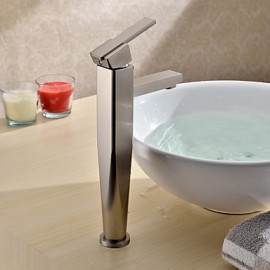 Zeitgenössisch Becken Einhand Ein Loch in Gebürsteter Nickel Waschbecken Wasserhahn