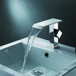 Zeitgenössisch Becken Wasserfall with Messingventil Einhand Ein Loch for Chrom, Badewannenarmaturen / Armatur für die Küche /