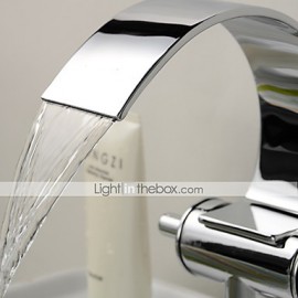 Zeitgenössisch Mittellage Einzigen Handgriff Zwei Löcher in Chrom Waschbecken Wasserhahn