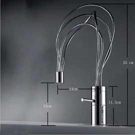 Zeitgenössisch Mittellage drehbarer with Keramisches Ventil Einhand Ein Loch for Chrom, Waschbecken Wasserhahn