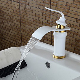 Art déco/Retro Mittellage Wasserfall with Keramisches Ventil Einhand Ein Loch for Korrektur Artikel, Waschbecken Wasserhahn