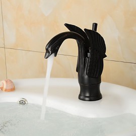 Zeitgenössisch Mittellage Einhand Ein Loch in Bronze mit Ölschliff Waschbecken Wasserhahn