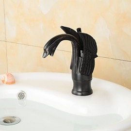 Zeitgenössisch Mittellage Einhand Ein Loch in Bronze mit Ölschliff Waschbecken Wasserhahn