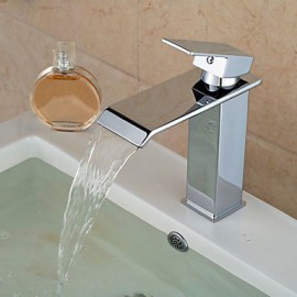 Zeitgenössisch Becken Wasserfall with Messingventil Einhand Ein Loch for Chrom, Badewannenarmaturen / Armatur für die Küche /