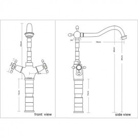 Centerset zwei Griffe ein Loch in der antiken Bronze Waschbecken Wasserhahn