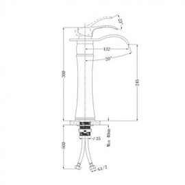 Antik Mittellage Wasserfall / Breite spary with Keramisches Ventil Einhand Ein Loch for Ti-PVD, Waschbecken Wasserhahn