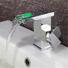 Zeitgenössisch Becken Thermostatische with Keramisches Ventil Einhand Ein Loch for Chrom, Waschbecken Wasserhahn