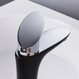 Zeitgenössischen edlen schwarzen Körper Chrom einzigen Handgriff Waschbecken Wasserhahn