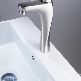 Zeitgenössisch Becken Thermostatische with Keramisches Ventil Einhand Ein Loch for Gebürsteter Nickel, Waschbecken Wasserhahn