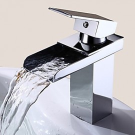 Zeitgenössisch Becken Wasserfall with Messingventil Einhand Ein Loch for Chrom, Badewannenarmaturen / Armatur für die Küche /