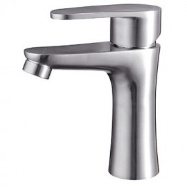 Zeitgenössisch Becken Breite spary with Keramisches Ventil Einhand Ein Loch for Gebürsteter Nickel, Waschbecken Wasserhahn