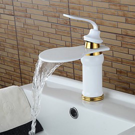 Art déco/Retro Mittellage Wasserfall with Keramisches Ventil Einhand Ein Loch for Korrektur Artikel, Waschbecken Wasserhahn