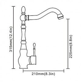 Antik Mittellage drehbarer with Keramisches Ventil Einhand Ein Loch for Korrektur Artikel, Waschbecken Wasserhahn