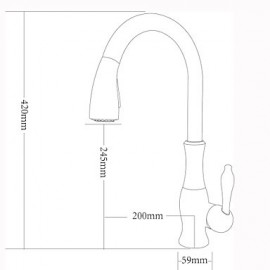 Zeitgenössisch Pull-out / Pull-down deckenmontiert Mit ausziehbarer Brause with Keramisches Ventil Einhand Ein Loch for Gebürsteter