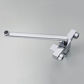 Zeitgenössisch Standard Spout Wandmontage drehbarer with Keramisches Ventil Einzigen Handgriff Zwei Löcher for Chrom, Armatur für die