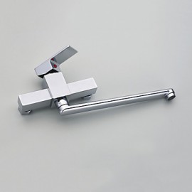 Zeitgenössisch Standard Spout Wandmontage drehbarer with Keramisches Ventil Einzigen Handgriff Zwei Löcher for Chrom, Armatur für die