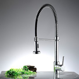 Zeitgenössisch / Modern Standard Spout Becken Regendusche / Breite spary / drehbarer with Keramisches Ventil Einhand Ein Loch for Chrom