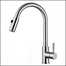 Zeitgenössisch Standard Spout Becken Breite spary / Mit ausziehbarer Brause / drehbarer with Keramisches Ventil Einhand Ein Loch for