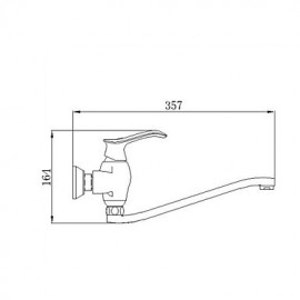 Zeitgenössisch Standard Spout Wandmontage drehbarer with Keramisches Ventil Einzigen Handgriff Zwei Löcher for Chrom, Armatur für die