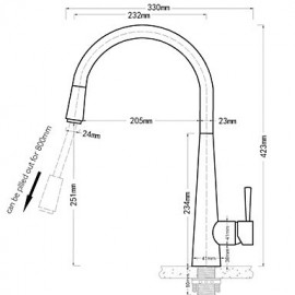 Zeitgenössisch Pull-out / Pull-down deckenmontiert Mit ausziehbarer Brause with Keramisches Ventil Einhand Ein Loch for Chrom, Armatur